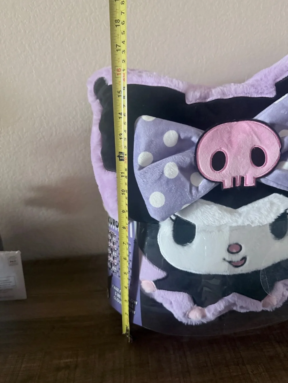 Kawaii Sanrio Kuromi Plush Pillow and Blanket Set - Lavender